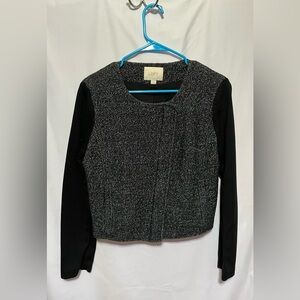 LOFT Black and Gray Tweed Jacket